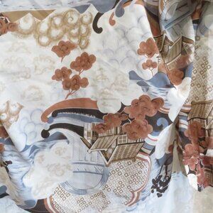 Groovy Vintage 60's 70's Brady Bunch Beatles STyle satiny Blouse Shirt FarmHouse